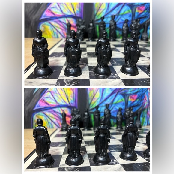 Vintage E.S. Lowe Renaissance Chessmen Set 1979 Complete w/ Board & Box No. 831 - Picture 13 of 16